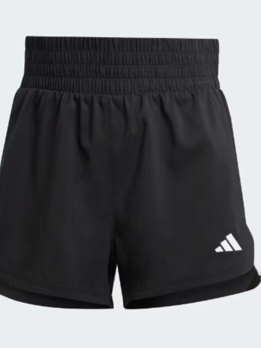 adidas Black Women's Pacer Training 3-Stripes Woven High-Rise Shorts - Picture 4 of 4